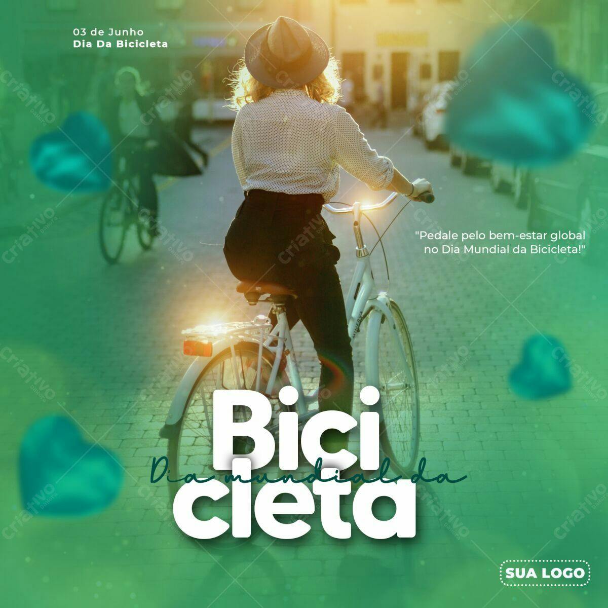 Flyer Dia Mundial da Bicicleta PSD Editável