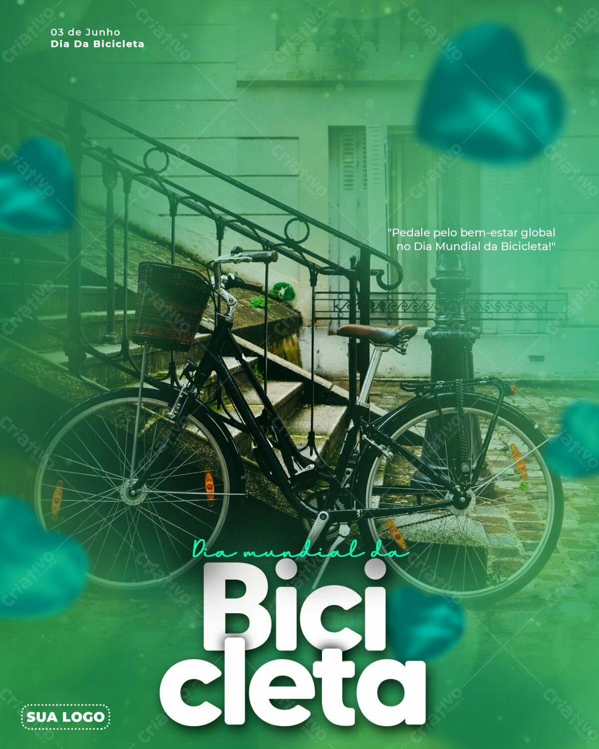Flyer Dia Mundial da Bicicleta PSD Editável