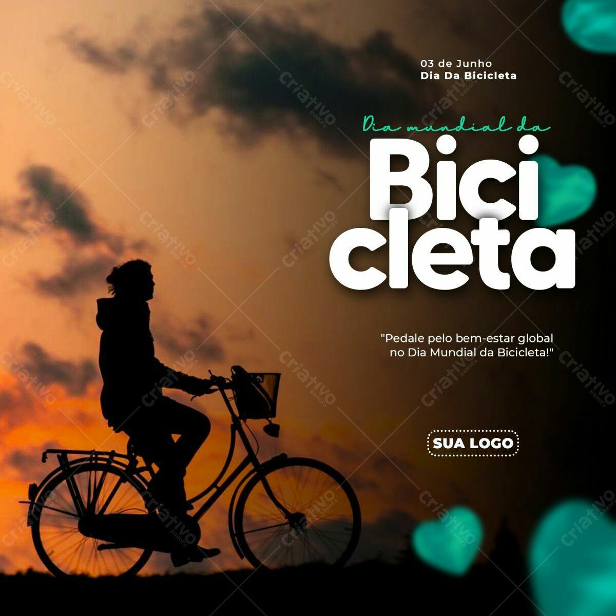 Flyer Dia Mundial da Bicicleta PSD Editável