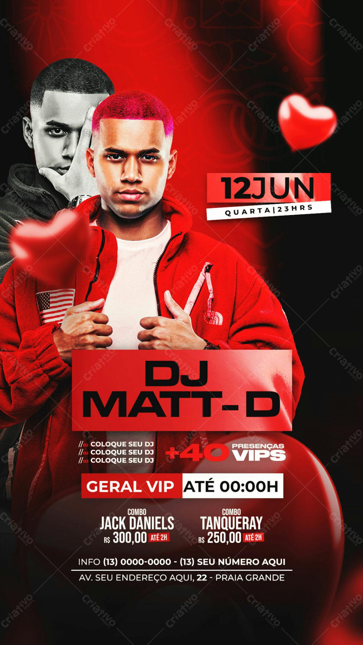 Flyer Festa DJ Matt-D PSD Editável
