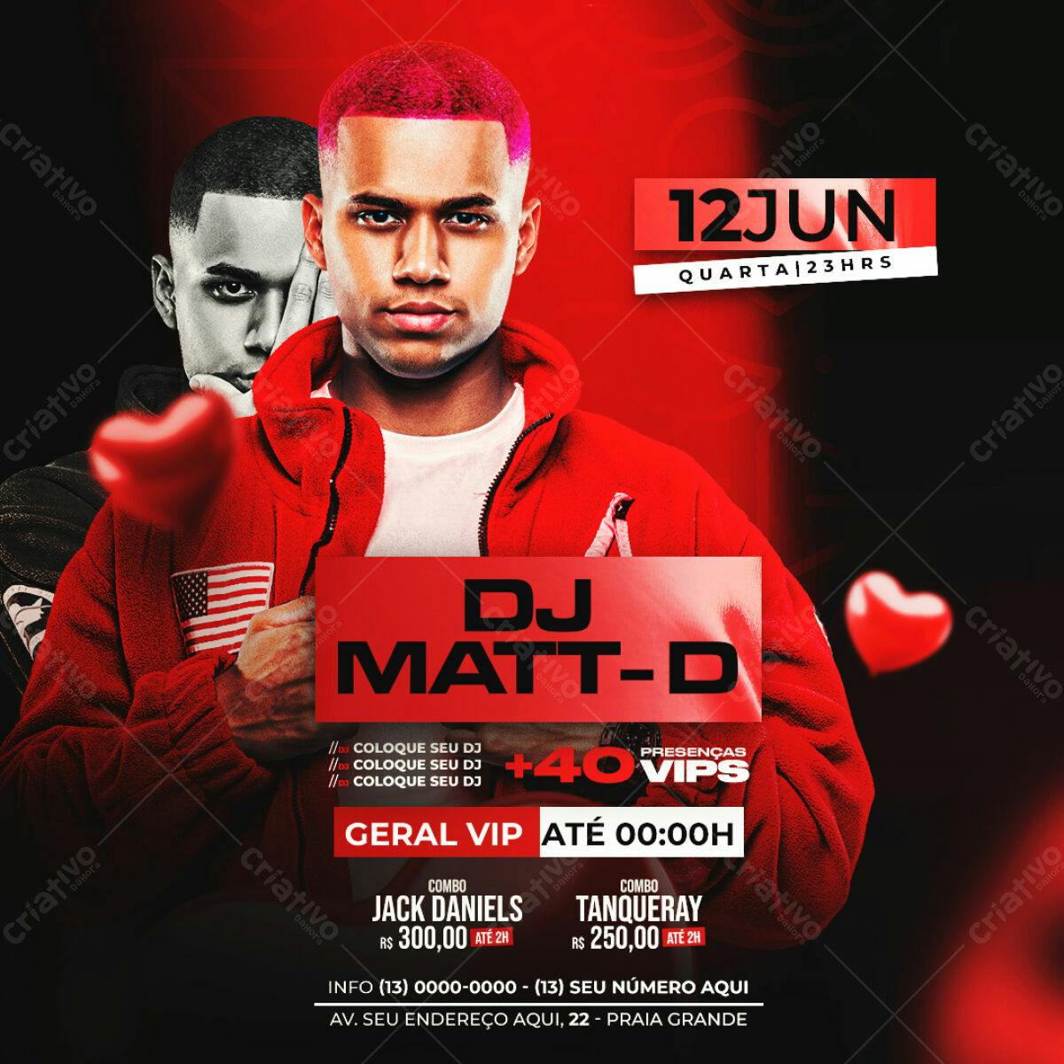 Flyer Festa DJ Matt-D PSD Editável