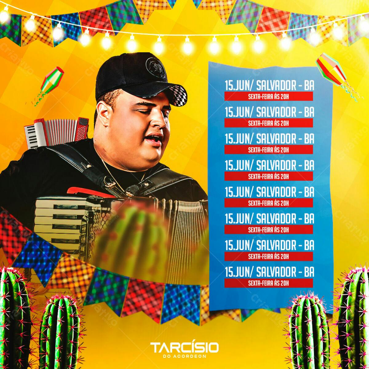 Flyer para Show de Tarcísio do Acordeon PSD Editável