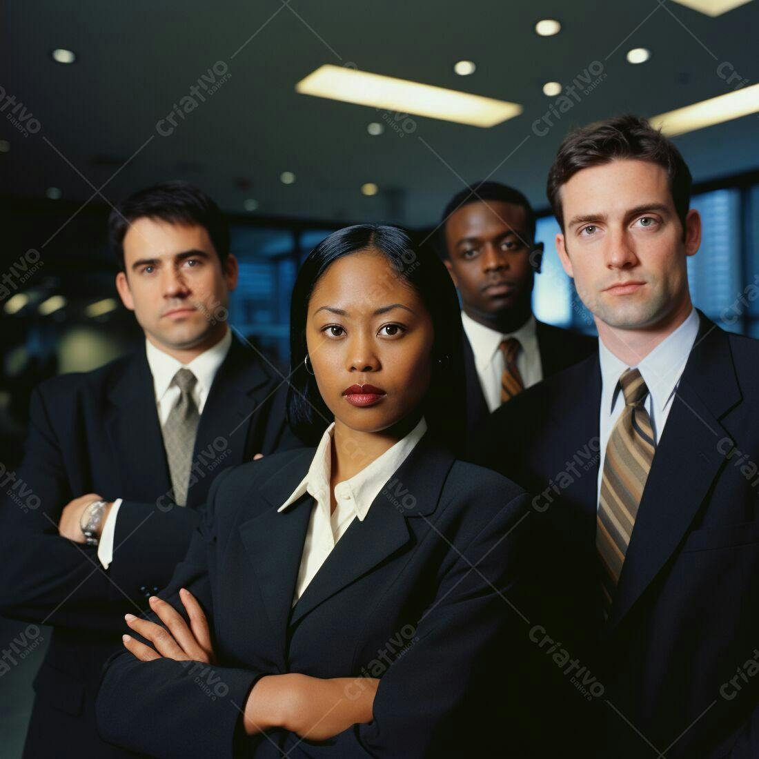 Equipe de negócios multiétnica confiante