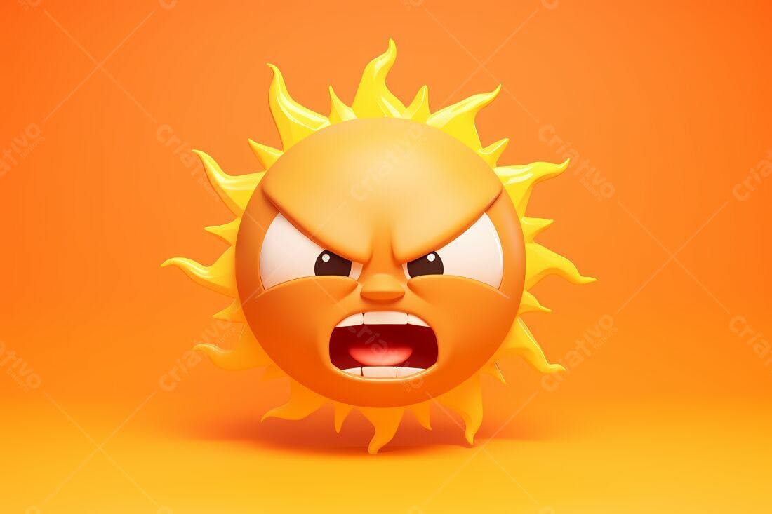 Sol raivoso renderização 3D