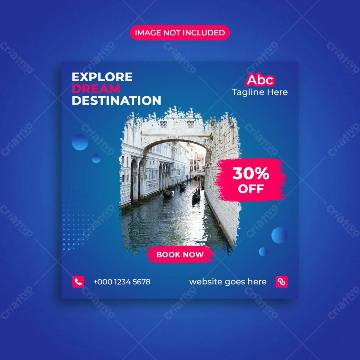 Post para Agência de Viagens PSD Editável