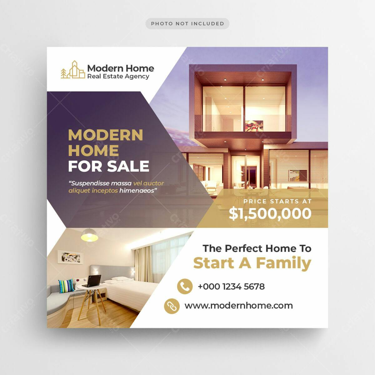 Flyer Imobiliário para Imóveis de Luxo PSD Editável