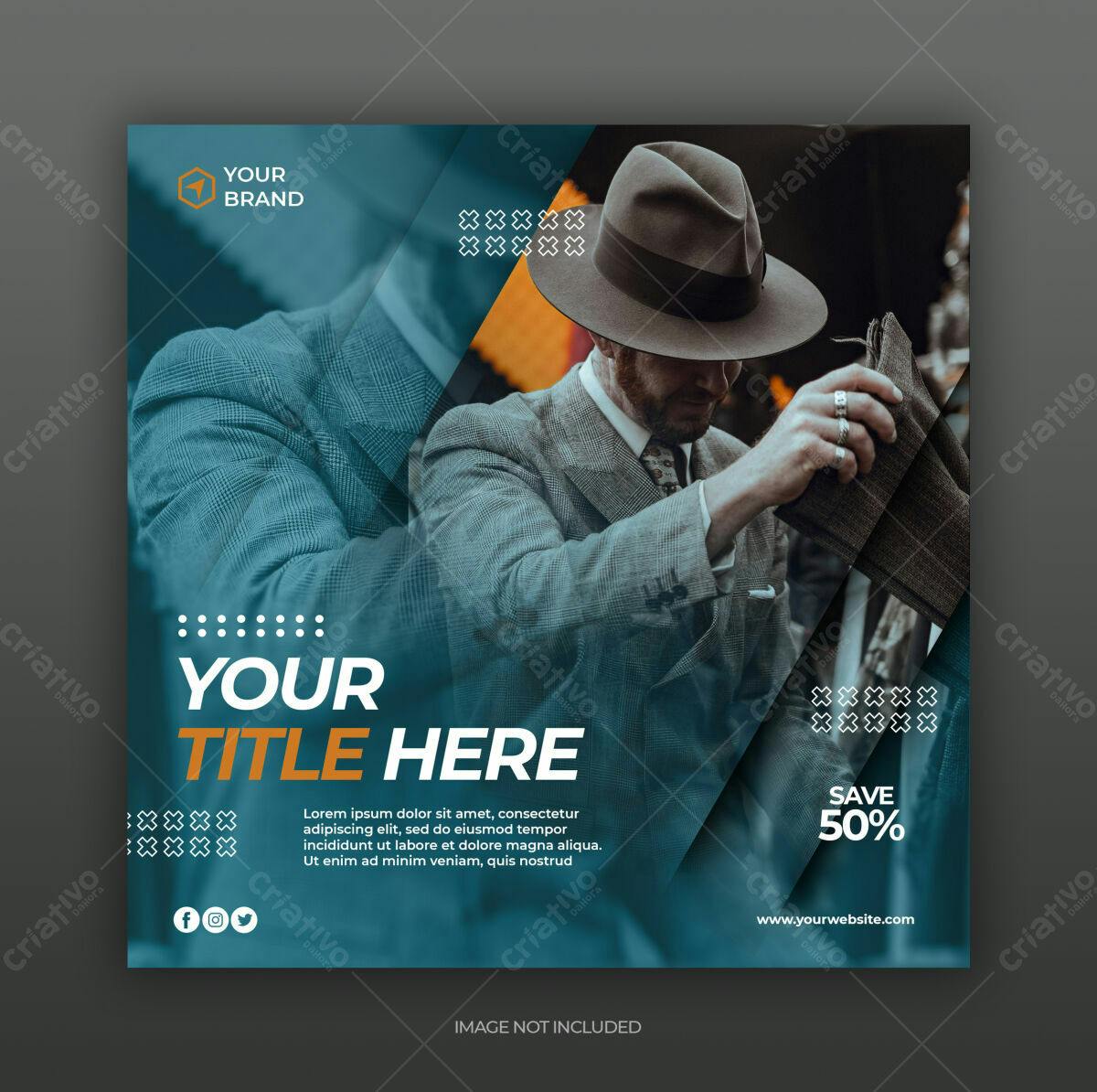 Post Social Media para Loja de Moda Masculina PSD Editável