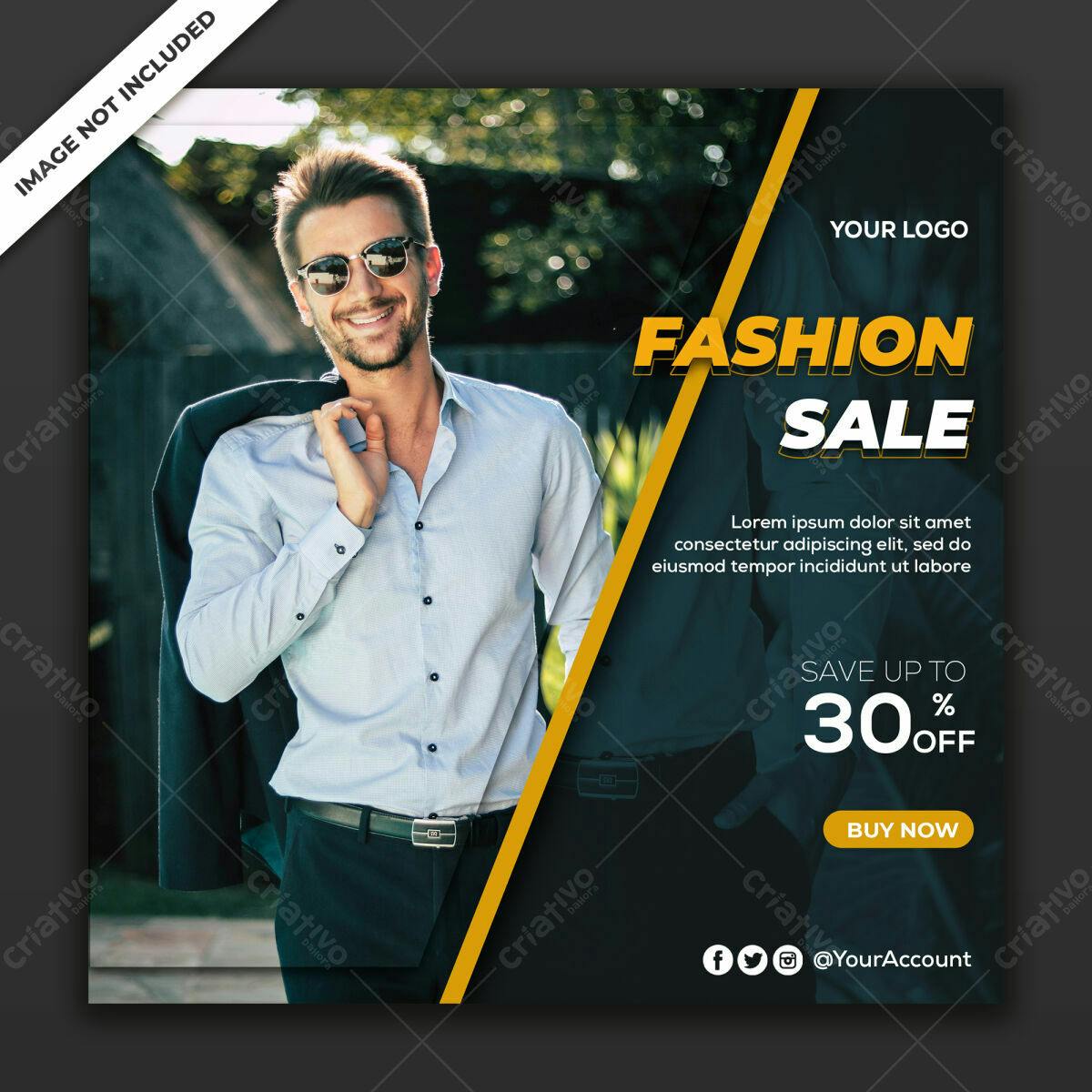Post para Promoção de Moda Masculina PSD Editável