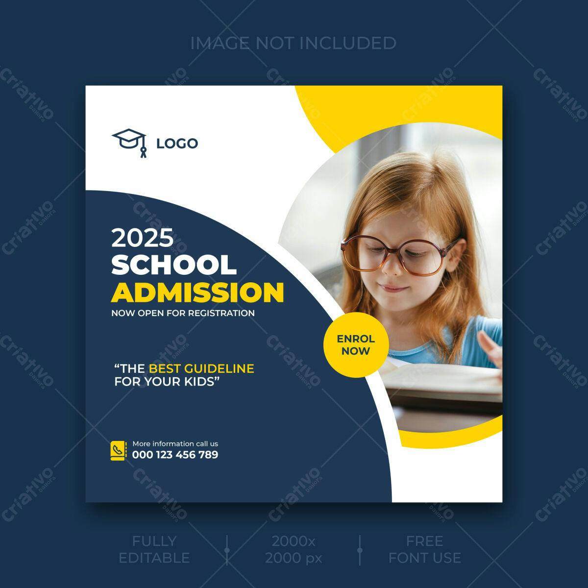 Postagem para Matrícula Escolar 2025 PSD Editável
