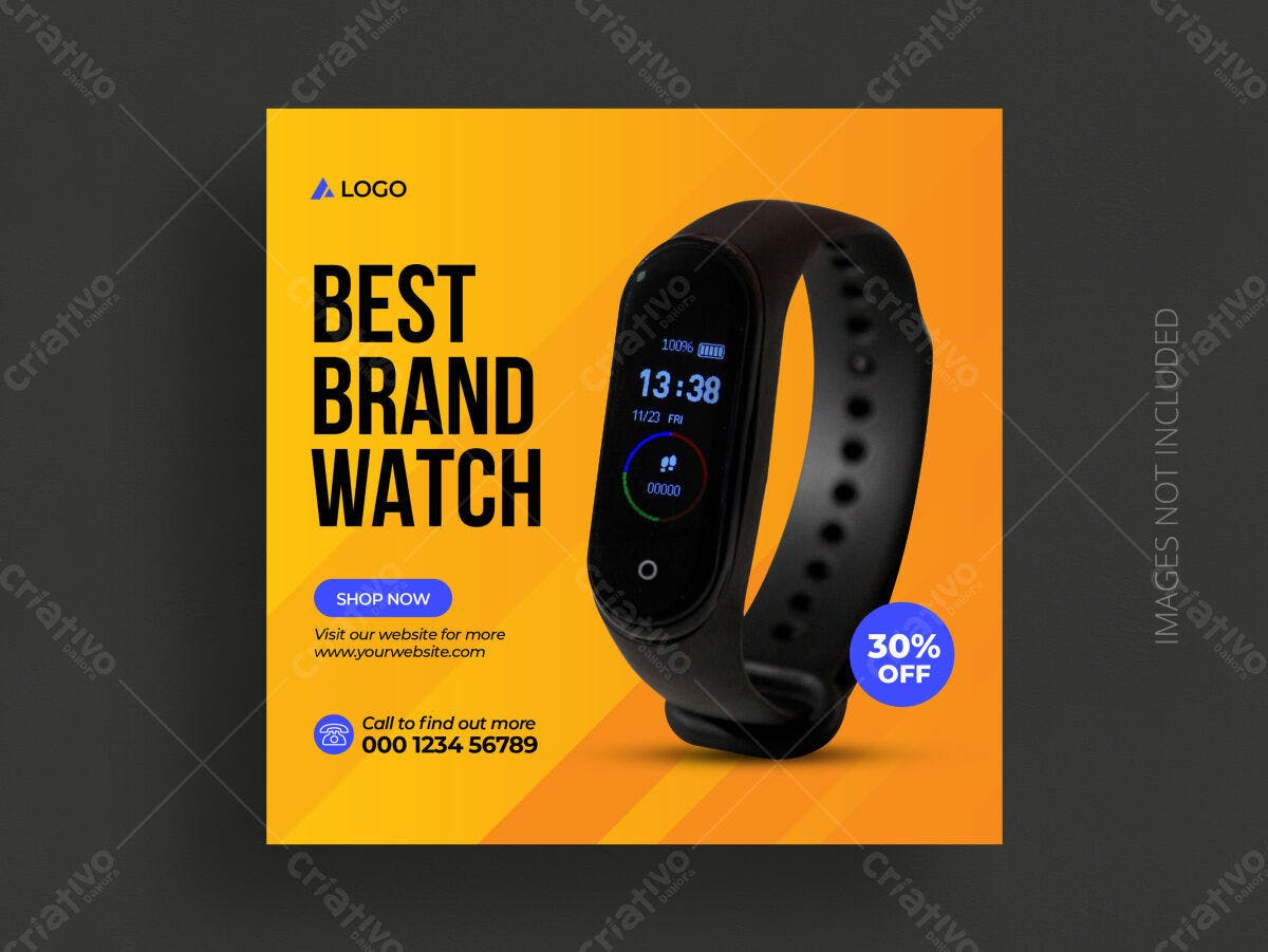 Banner Smartwatch 30% OFF PSD Editável