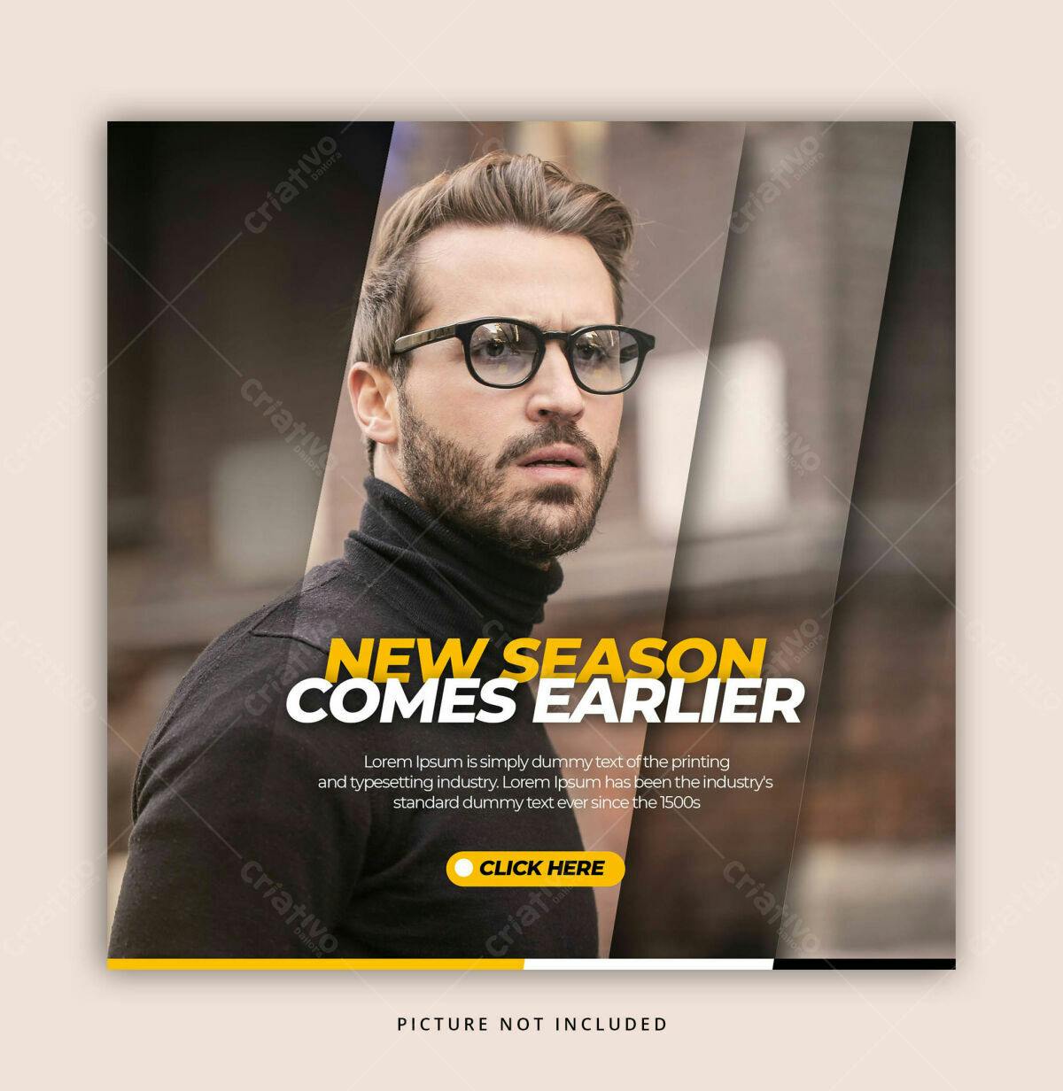 Post para Moda Masculina PSD Editável
