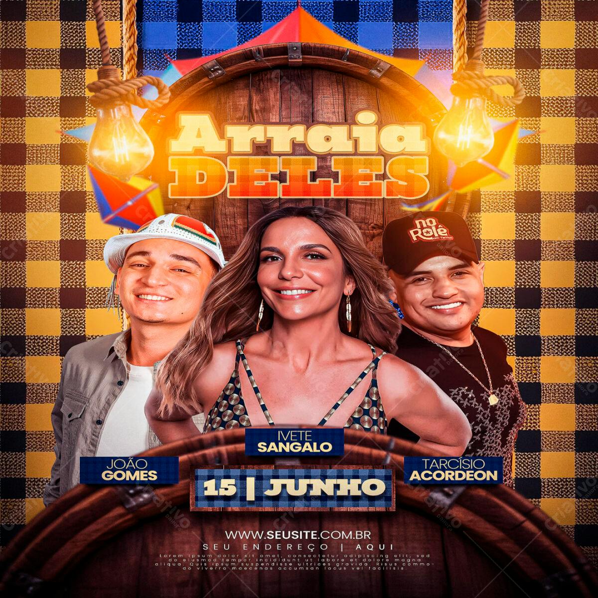 Flyer Festa Junina com Ivete Sangalo PSD Editável