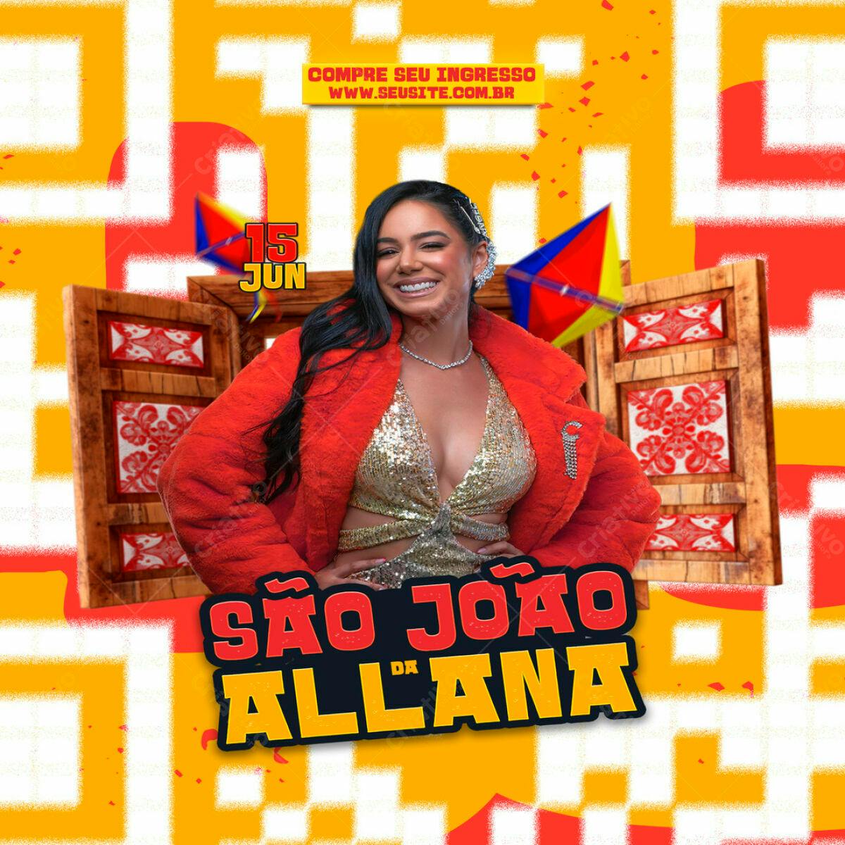 Flyer Festa Junina São João da Allana PSD Editável