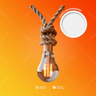 Uma lâmpada com uma corda em volta e um círculo de luz na parte inferior 6
