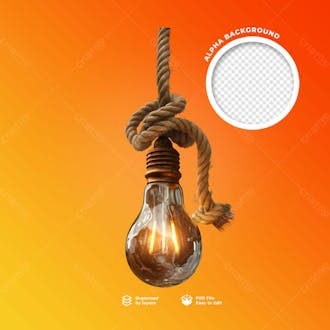 Uma lâmpada com uma corda em volta e um círculo de luz na parte inferior 11