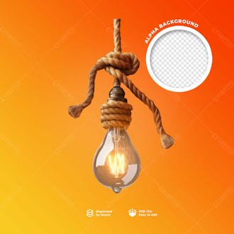 Uma lâmpada com uma corda em volta e um círculo de luz na parte inferior 12