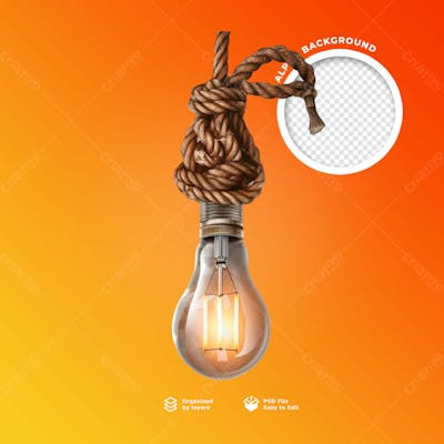 Uma Lâmpada Com Uma Corda Em Volta E Um Círculo De Luz Na Parte Inferior 14