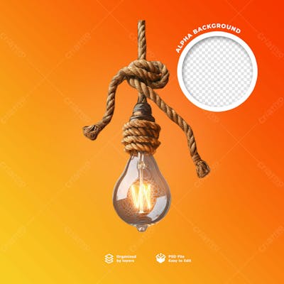 Uma Lâmpada Com Uma Corda Em Volta E Um Círculo De Luz Na Parte Inferior 16