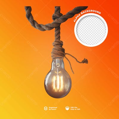 Uma Lâmpada Com Uma Corda Em Volta E Um Círculo De Luz Na Parte Inferior 19