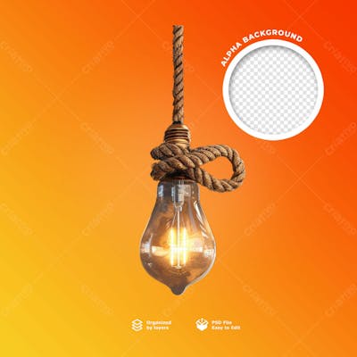 Uma Lâmpada Com Uma Corda Em Volta E Um Círculo De Luz Na Parte Inferior 24