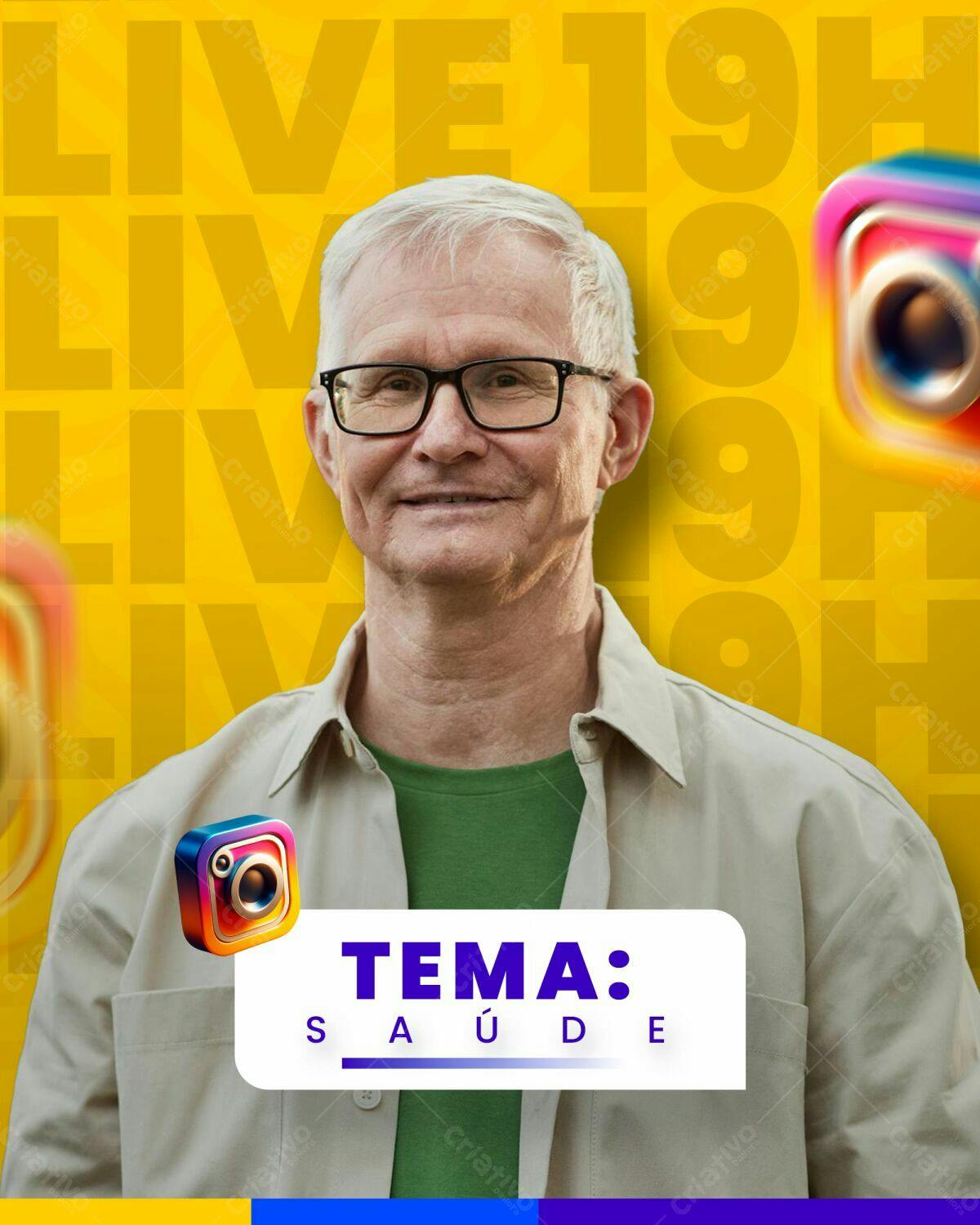 Post para Live sobre Saúde PSD Editável