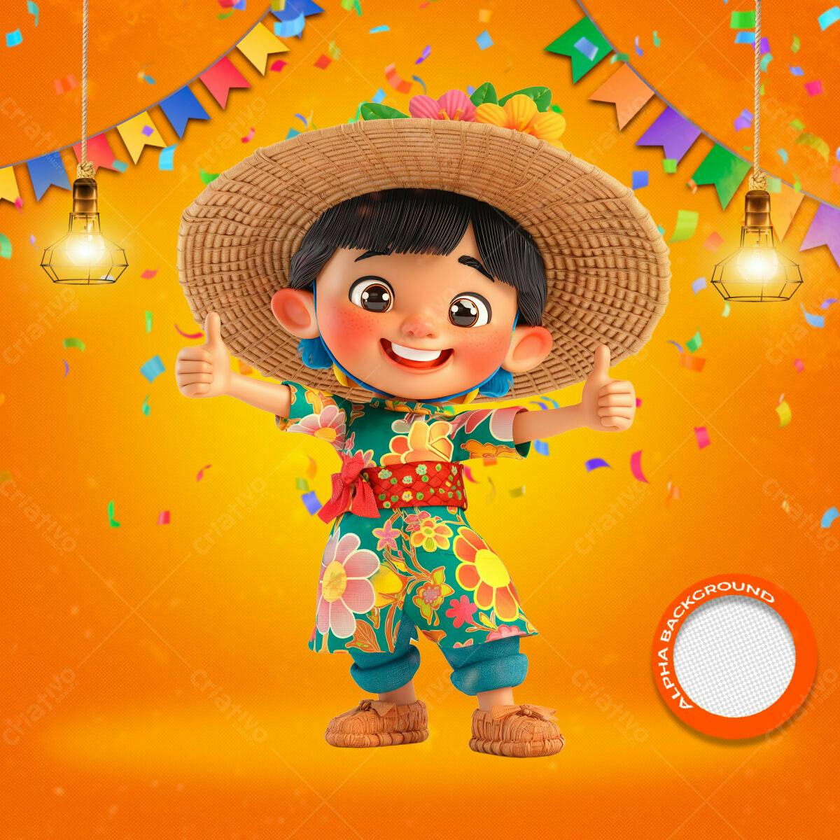 PSD Festa Junina Infantil  Editável
