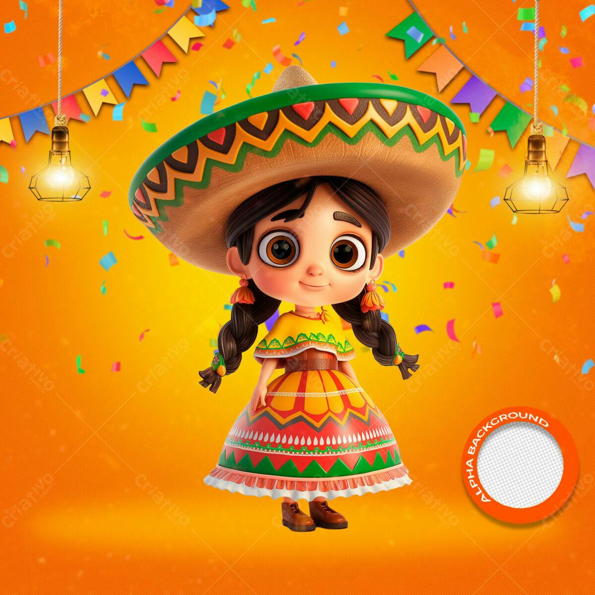 PSD Festa Mexicana para Convites e Cartões PSD Editável