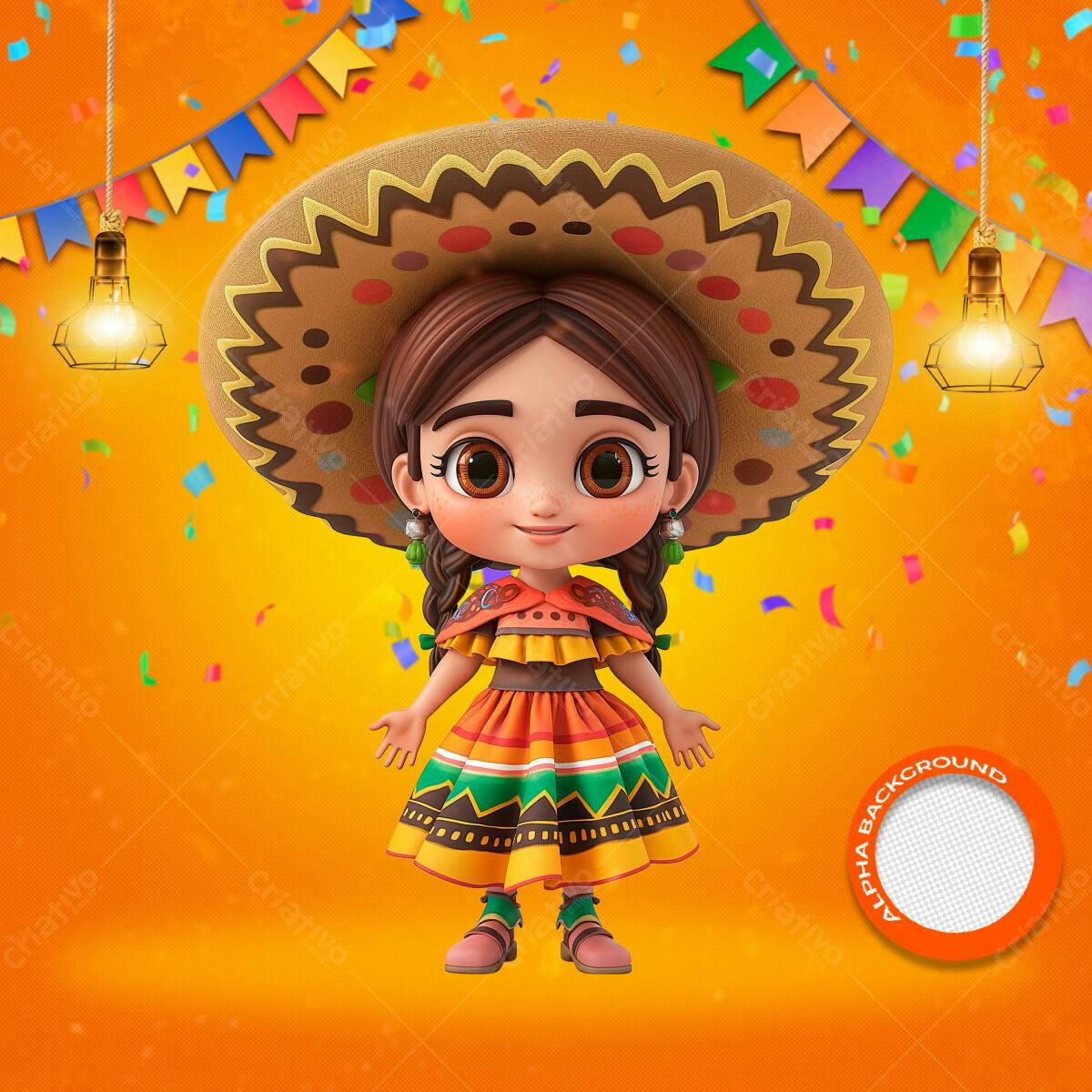 PSD Festa Mexicana para Convites e Cartões PSD Editável