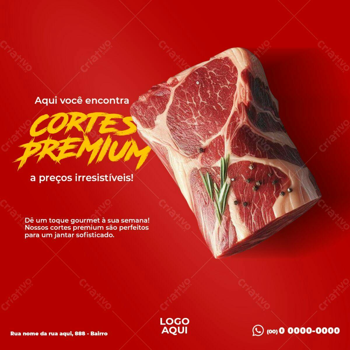 Post para Redes Sociais - Cortes Premium PSD Editável