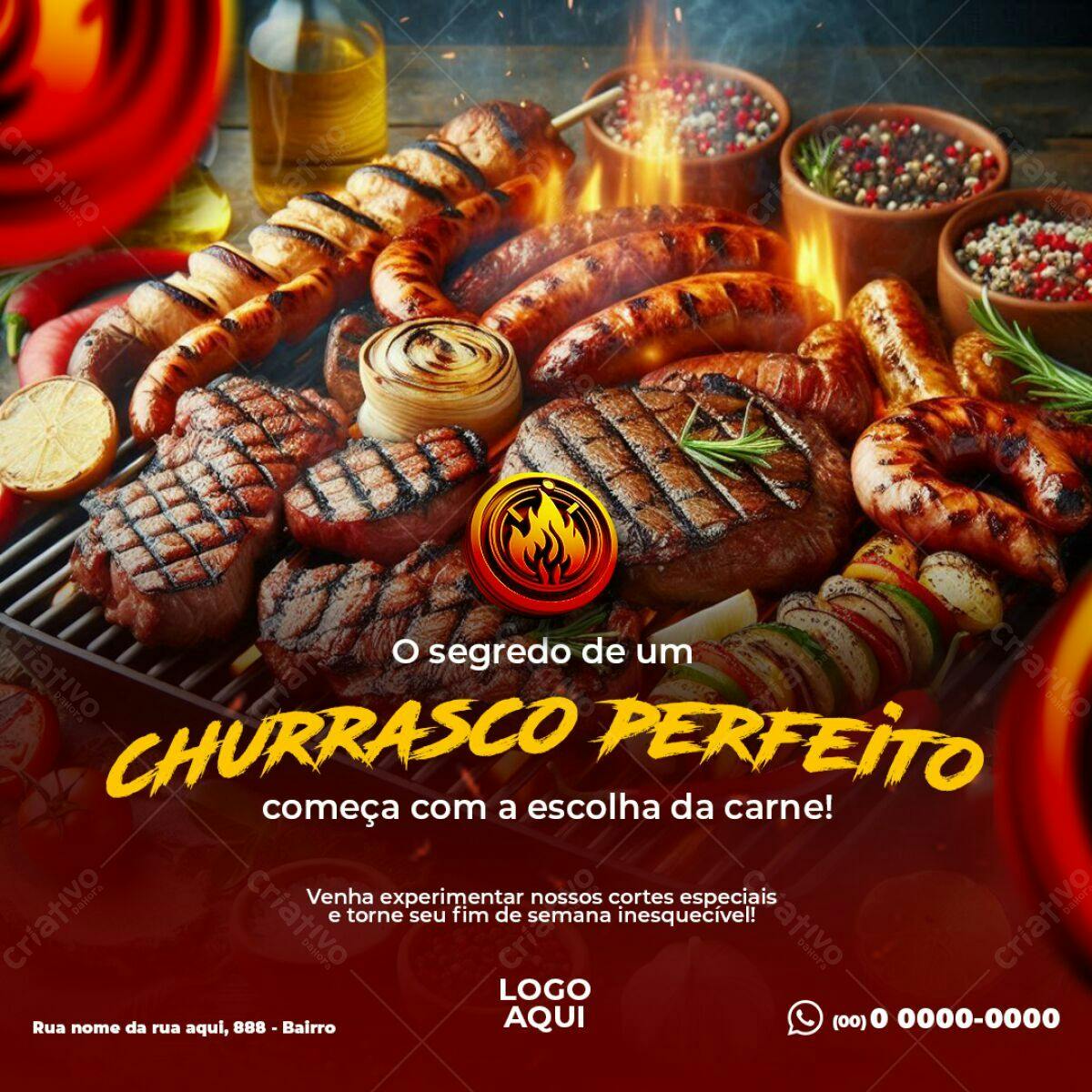 Post para Churrasco PSD Editável
