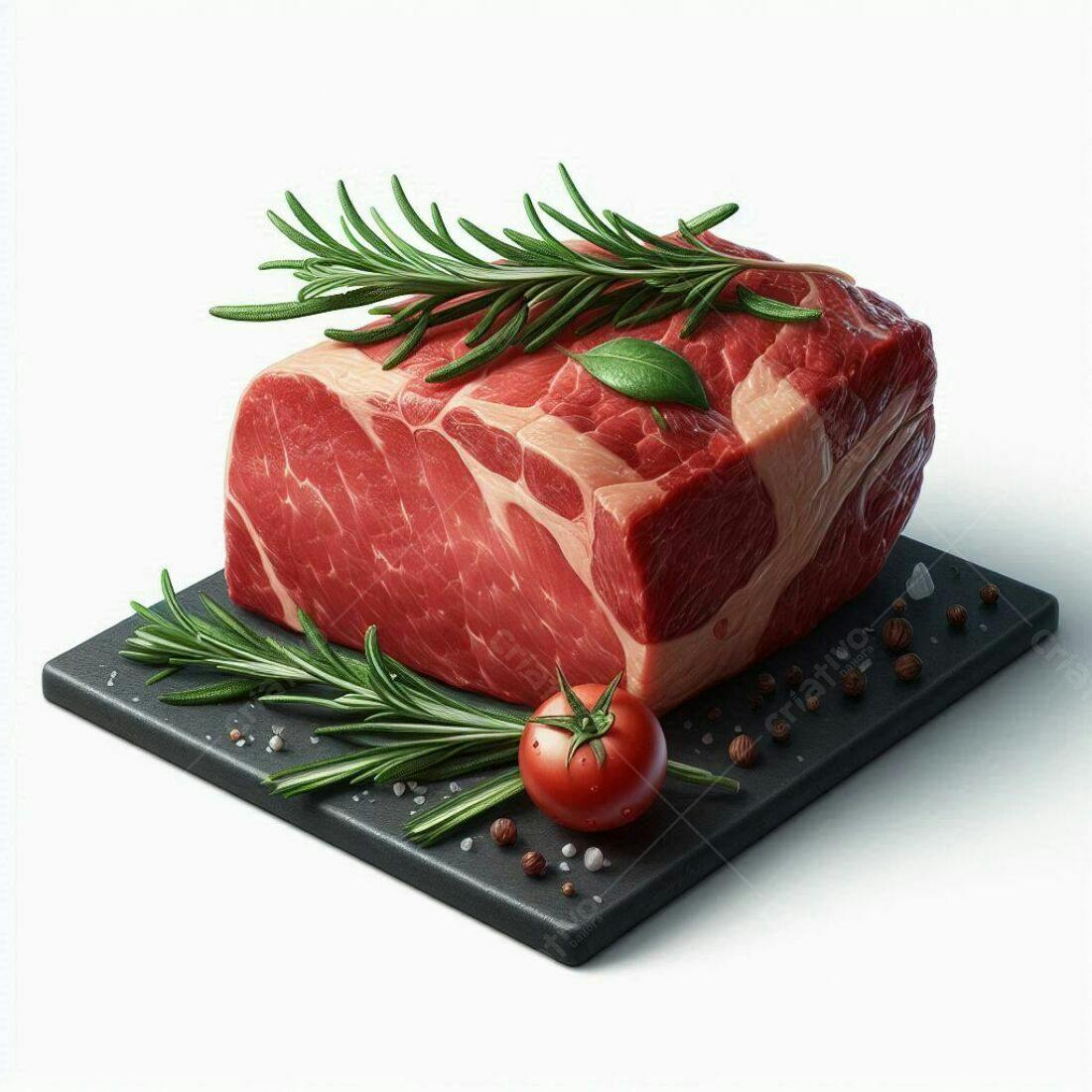 Carne bovina crua com alecrim e tomate