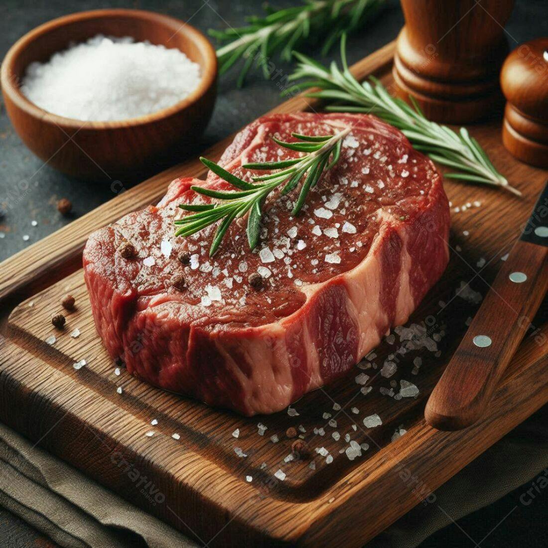 Rib Eye Steak temperado com sal e alecrim