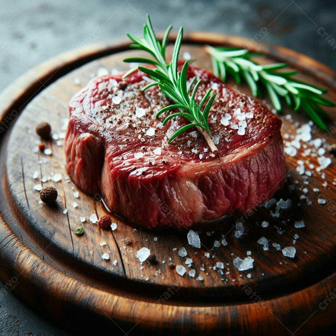 Steak grelhado com alecrim e sal grosso