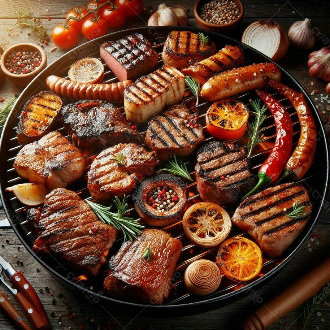 Churrasco variado grelhado na brasa