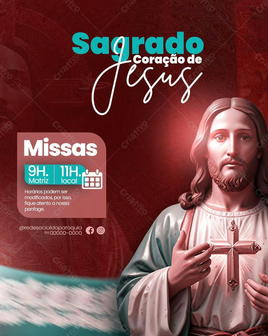 Flyer Sagrado Coração de Jesus PSD Editável