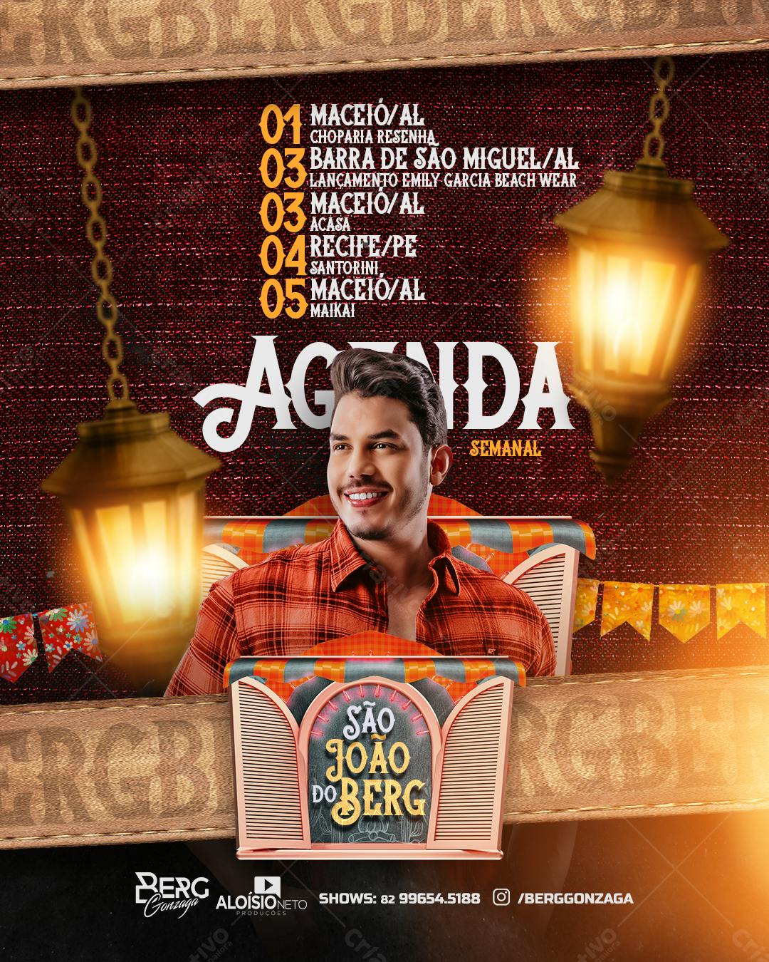 Flyer Festa Junina São João do Berg PSD Editável