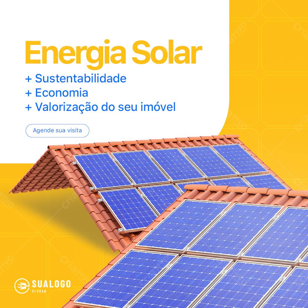 Energia Solar Sustentabilidade Psd Editável 