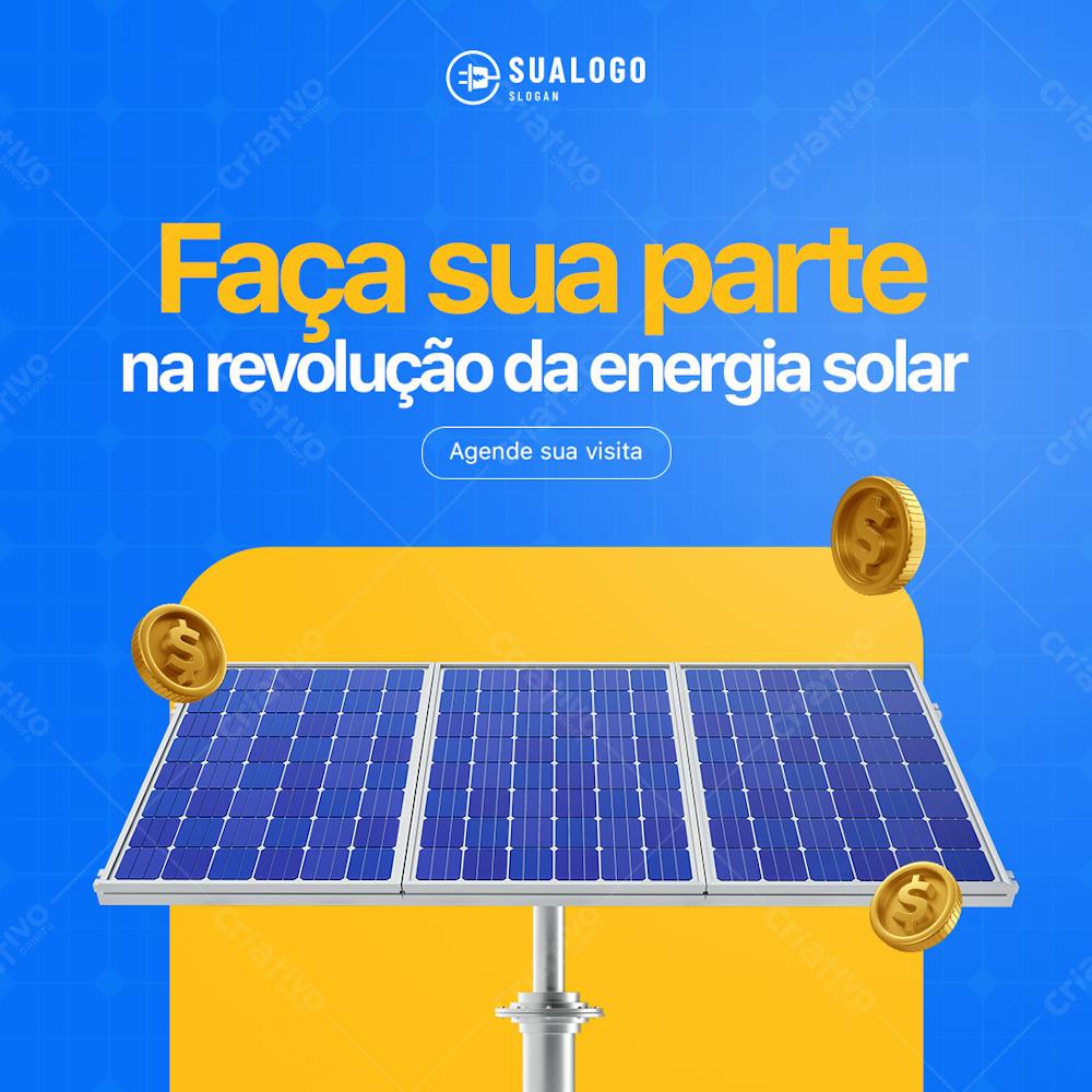 Faça Sua Parte Energia Solar Psd Editável 