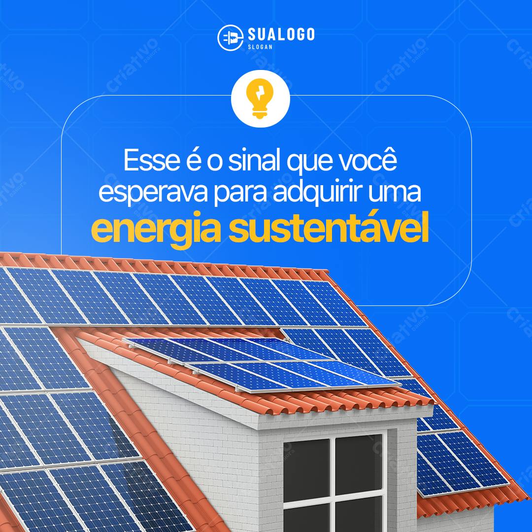 Post para Energia Sustentável PSD Editável