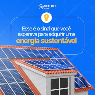 Esse é o sinal para adquirir energia solar psd editável