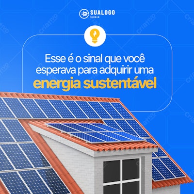 Post para Energia Sustentável PSD Editável