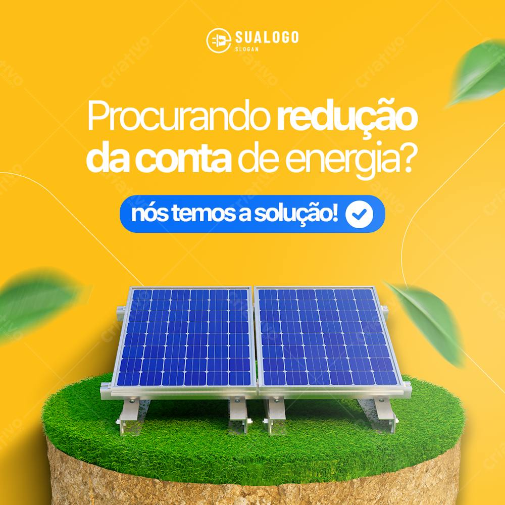 Procurando Energia Solar Psd Editável 