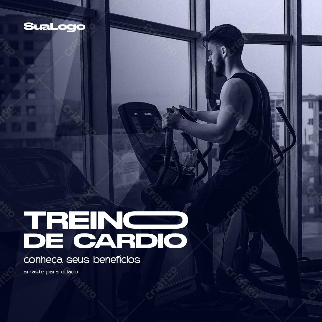 Post para Academia Treino de Cardio PSD Editável