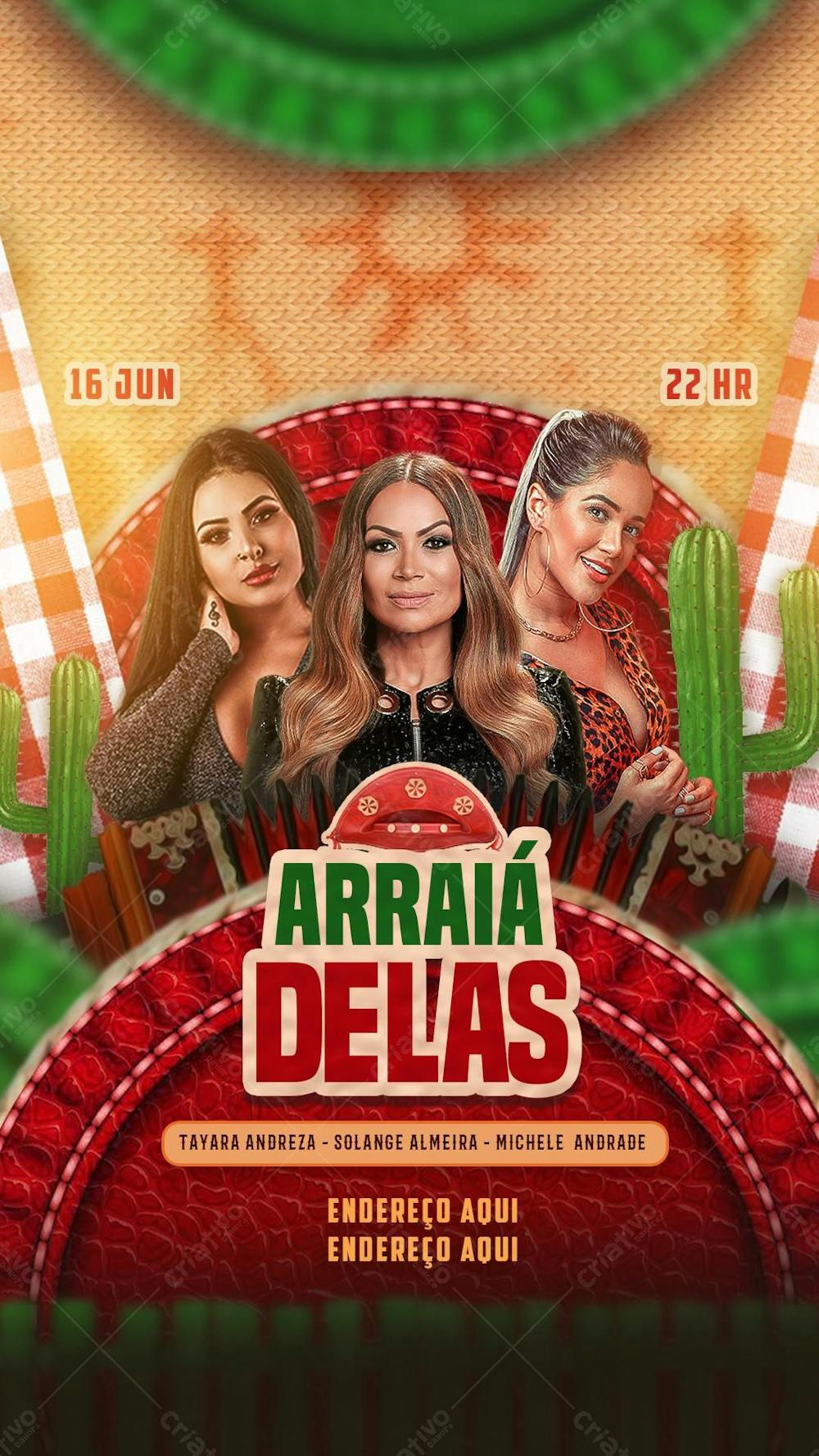 Flyer Arraiá Delas São João Story