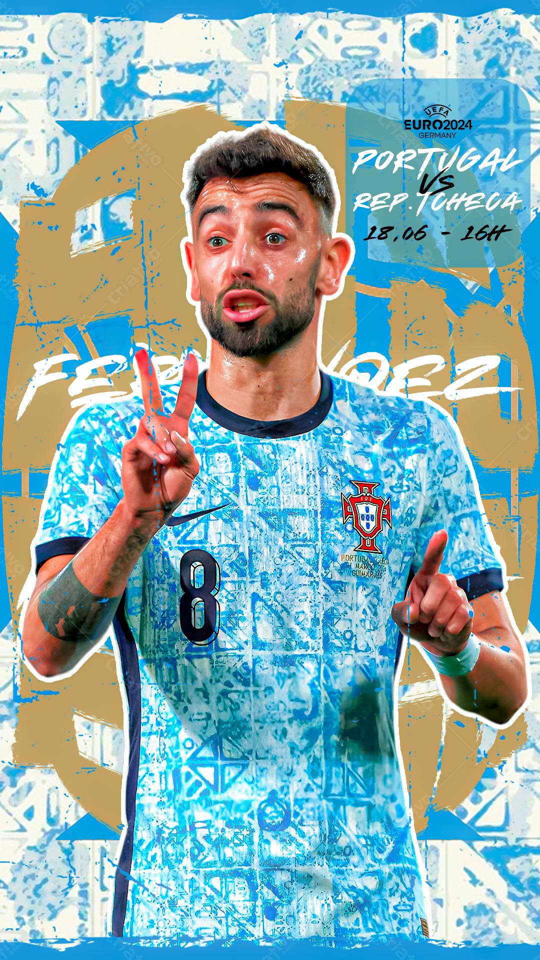 Flyer Euro2024 Portugal x Rep. Tcheca PSD Editável