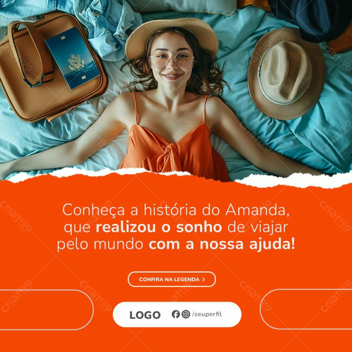 Postagem Instagram para Viagem PSD Editável