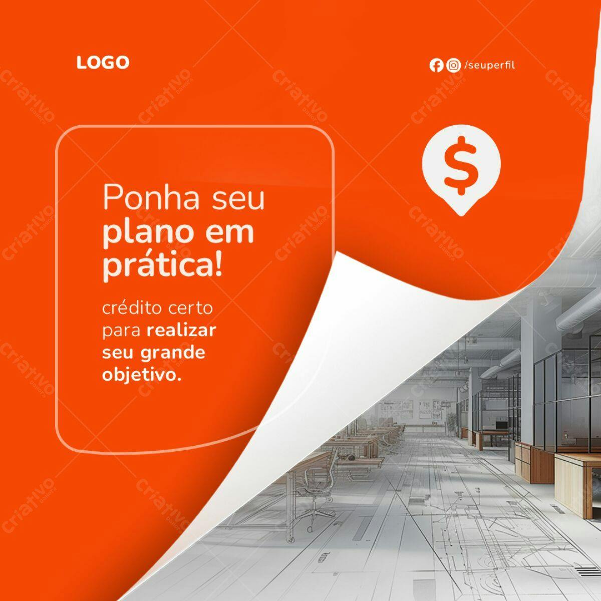 Postagem para Redes Sociais - Crédito Imobiliário PSD Editável