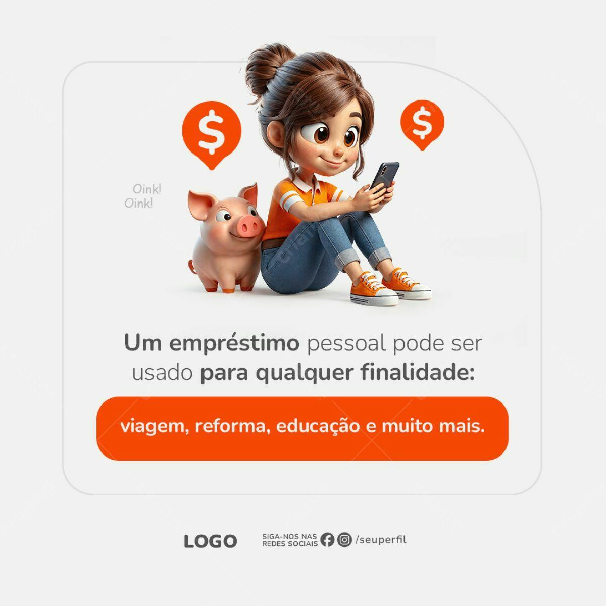 PSD Publicidade Empréstimo Pessoal Editável