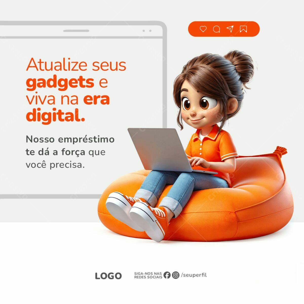 Banner Empréstimo Digital PSD Editável