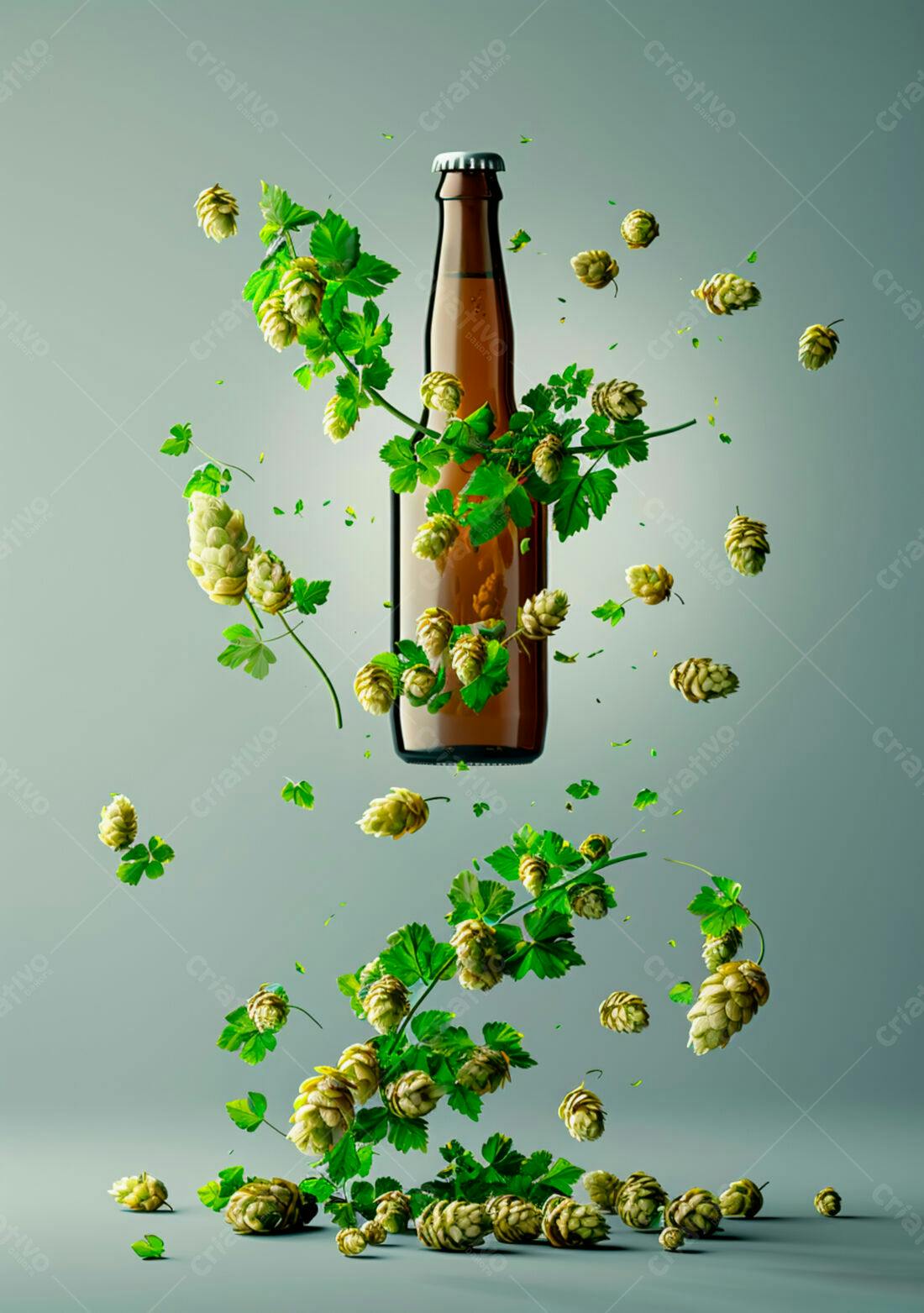 Garrafa de Cerveja com Lúpulo